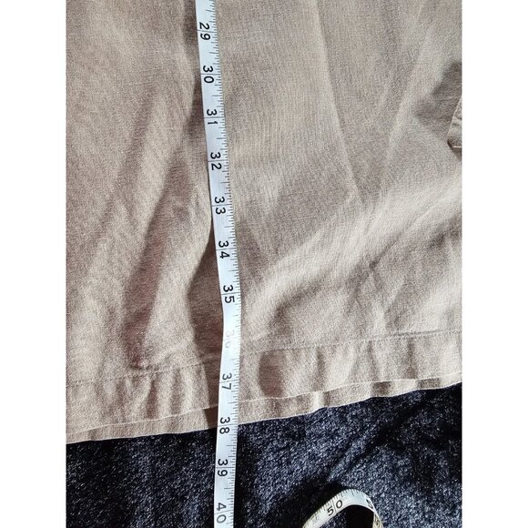 Caran New York Linen Knee Length Short Sleeve Dress - Khaki - SZ 2X - Picture 9 of 9